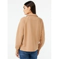 thumbnail image 3 of Free Assembly Women's Fleece Popover Sweatshirt with Raglan Sleeves, Size XS-XXXL, 3 of 6