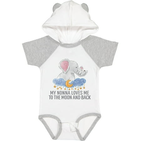 

Inktastic My Nonna Loves Me to the Moon and Back Elephants in Clouds Boys or Girls Baby Bodysuit