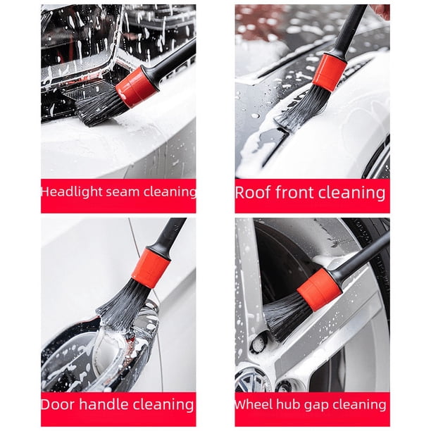Cepillo de belleza para coche, cepillo de mantenimiento para lavado de coches, cepillo de salida de aire del aire acondicionado del coche, cepillo de limpieza multifunción de 5 piezas