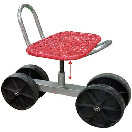 Garden Rolling Stool With Kneeling Pad Cart Tool Planting Picking Moving Chair Wheels Work Seat Adjustable 360 Rotating Color Red Size 4 Canada Garden Rolling Stool With Kneeling Pad, Rolling Garden Bench Kneeler Canada