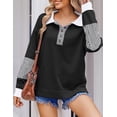 thumbnail image 4 of Zeagoo Fall Sweatshirts for Women Button Up Tops Henley V Neck Pullover Casual Comfy Shirts Fashion Clothes, 4 of 6