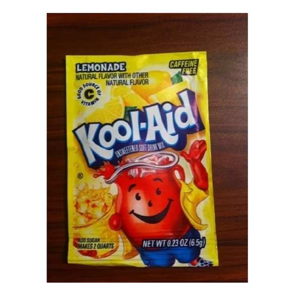 5 Packs of Kool Aid LEMONADE Flavor Drink Mix Packet NEW Gluten Free FREE SHIP
