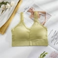 thumbnail image 2 of Bralettes for Women Plus Size Fashion Bra Solid Vest Camisole Breathable Push Up Tops Underwear V-Neck Pullover Bra Feature Hook and Eye Closure Molded Bra Style Y-96 , Yellow, 2 of 6