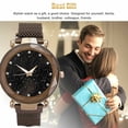 thumbnail image 3 of Dazone Luxury Women Men Starry Sky Watch Magnet Strap Buckle Female Male Wristwatch Fashion with Star Watch Brown, 3 of 5