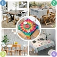 thumbnail image 4 of Colorful Rainbow Tie Dye Spiral Pattern Square Tablecloth,Waterproof Square Table Cover,Wipeable Spillproof Washable Table Cover for Home Kitchen Party Decor 52"x52"(132x132cm), 4 of 6