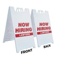 thumbnail image 2 of A-frame Sidewalk Now Hiring Lawyers 24" x 36" Double Sided A-Frame Sidewalk Sign, Includes 2 Plastic Inserts | Foldable Portable White Signicade Sandwich Board Signs, 2 of 5
