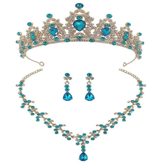 Elegant Wedding Jewellery Collection with Crystal Tiara and Necklace