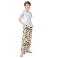 thumbnail image 3 of FORMRS Boys Pajama Pants with Pockets Size 6-8Y Kids Lounge Sleep Bottoms, Whimsical Leaves, 3 of 8