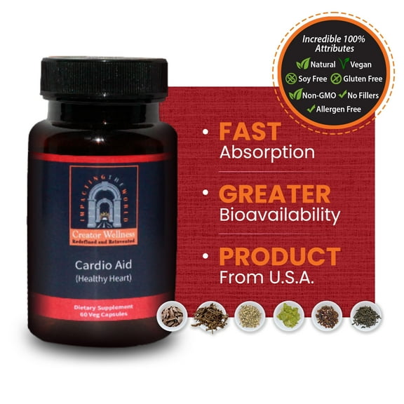 THE CREATORS PRODUCTS Cardio Aid Dietary Supplement, Healthy Heart Support, 60 Vegetarian Capsules
