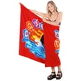 thumbnail image 3 of HAPPY BAY Women's Beachwear Summer Beach Wrap Bikini Wraps Sarong Swimwear Swim Cover up Skirt Bathing suit Pareo Coverups for Women One Size Dolphin Floral, Red, 3 of 3