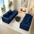 thumbnail image 3 of SOULART 133.84" boneless sectional couch,U shaped modular sectional sofa, cloud couches for living room, No Assembly Required, Blue, 3 of 15