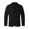 thumbnail image 4 of Men's Slim Fit Solid Color Blazer Jacket – Lightweight 2-Button Long Sleeve Business Casual Suit Coat for Everyday, Dinner, Prom & Wedding, 4 of 7