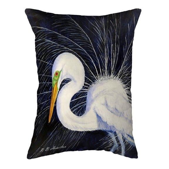 Betsydrake NC1155 16 x 20 in. Breeding Egret No Cord Pillow