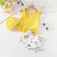 thumbnail image 2 of CAUYDY Kid Girls Swimsuit 3Pcs Sets 1 x Baby Girl Bikini Swimsuit + 1 x Bikini Bottoms + 1 x Hat Toddler Girl Swimsuit Sets 2T 3T 4T 5T Girls Summer Swimwear(P05-Yellow,4-5 Years), 2 of 4