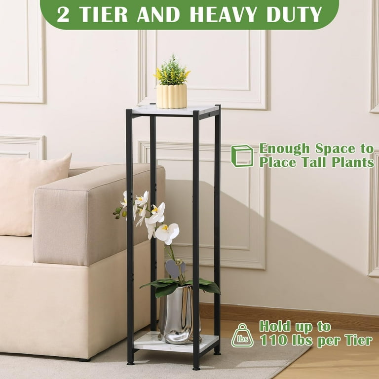 Extra Tall Plant Stand Indoor,40 Inch Plant Stands,2 Tier Metal Plant Stand  with Heavy Duty Wood,Marble White and Black - Walmart.com