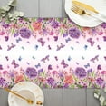 thumbnail image 3 of SUNOLIFE Purple Floral Table Runner,Butterfly with Flowers Kitchen Dining Table Decoration for Home Party 13 x 72 Inches, 3 of 4