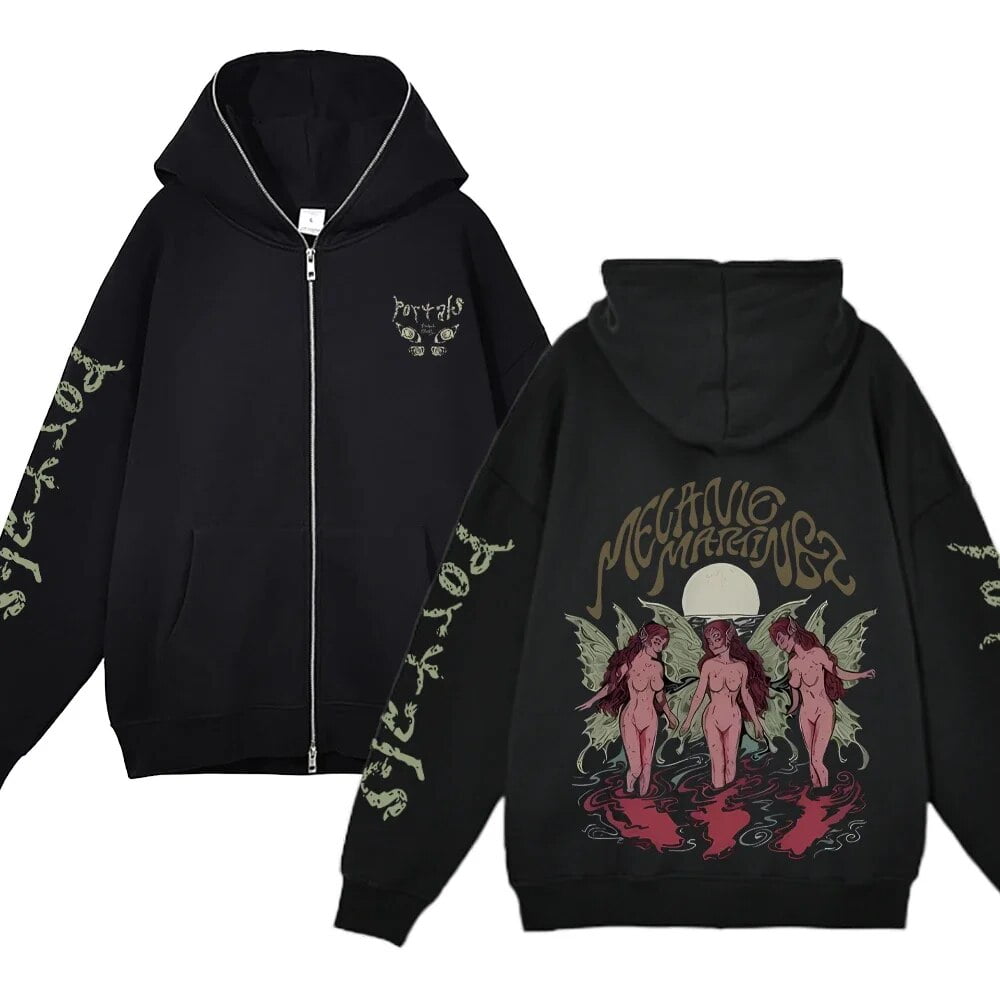 Melanie Martinez Zip up Jackets Rapper Female Singer Hoodie Streetwear Full Zipper Hoodies Female Hooded Sweatshirts Y2k Hoody HOEMLIN Walmart