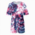 thumbnail image 5 of Kaprioy Baby Clothes for Girls Girls Outfit Sets Short Sleeve Tie-Dye T Shirt Shirts and Pockets Shorts Size 4T-14T, 5 of 6