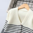 thumbnail image 5 of Fall/Winter Saving! HVOBTTY Toddlers Open Front Short Sweater, Kids Fall and Winter Coats, Kids Fashion Casual Striped Print Versatile Knit Daily Wear Cardigan Sweater Gray, 9-10 Years, 5 of 5