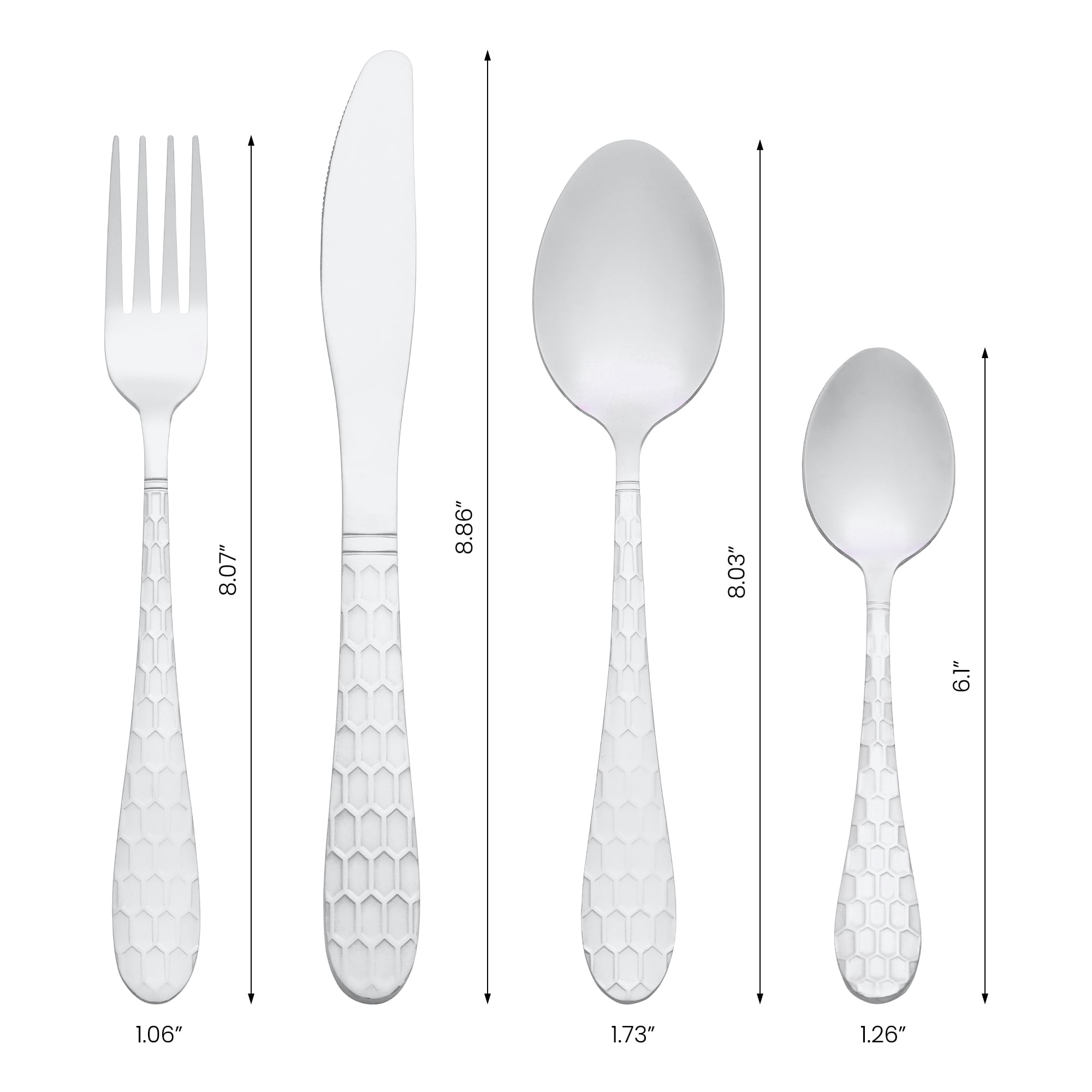 Unique Bargains 24 Pcs Stainless Steel Flatware Set Mirror Polished Cutlery Silver