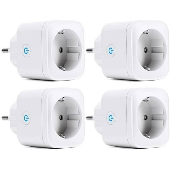 4 PCS Smart WiFi Socket, WiFi Smart Plug Compatible with Homekit, Siri, Alexa, Google Home, Waterproof IP44 Control