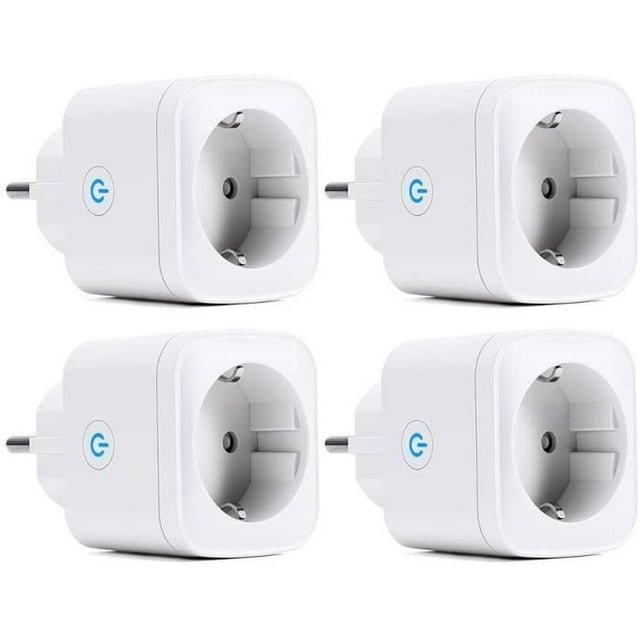 4 PCS Smart WiFi Socket, WiFi Smart Plug Compatible with Homekit, Siri, Alexa, Google Home, Waterproof IP44 Control