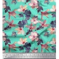 thumbnail image 1 of Soimoi Rayon Fabric Leaves & Floral Print Fabric by Yard 56 Inch Wide, 1 of 3