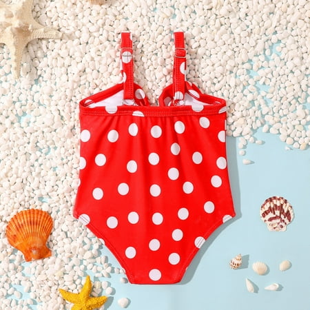 

Gubotare Toddler Summer Sleeveless Girls Polka Dot Red Black Yellow Swimwear Swimsuit Bikini Girl Swimsuit Red 12-18 Months