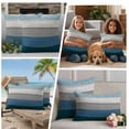 thumbnail image 5 of Blue Ombre Wooden Outdoor Waterproof Pillow Covers, Farmhouse Retro Wood Gradient Decorative Rectangle Throw Pillowcase Sofa Cushion Sham for Patio/Couch/Chair, 20"x12" 2 Pack, 5 of 8