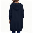 thumbnail image 5 of Long Full Zip Up Hoodie for Women with Pocket Oversized Sweatshirt Coat | Womens Plus Size Zipper Jacket Athletic Sweatshirts Soft Comfy Hoodies Fall Winter 2026 Clothing, Navy, XL, 5 of 6
