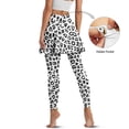 thumbnail image 3 of SCRAWLGOD Leopard Print White Black Women's Breathable Skirted Leggings Non See-Through Chic Sporty Skorts Leggings Comfortable Tennis Yoga Skirt Fashionable Essentials, XXL, 3 of 7
