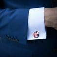 thumbnail image 4 of Petal Flower Elegant Silver Stainless Steel Men's Cufflinks Set for Formal Attire - Ideal for Weddings and Business Meetings, 4 of 6