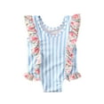 thumbnail image 5 of Emmababy Summer Toddler Kids Baby Girl Swimwear Floral Ruffle Swimsuit Swimming Bathing Suit Beachwear, 5 of 7