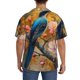 thumbnail image 3 of Balery Bluebird Blossom Elegance Camisa Casual de Manga Corta con Botones para Hombre, Texturizada, Estilo Cubano, para Playa, Verano-Small, 3 of 5