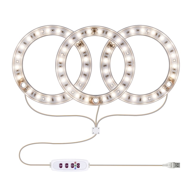 Mistaha LED Grow Light with Full Spectrum, Adjustable Brightness and Timer - USB Powered Plant Lamp for Indoor Gardening - 20 LEDs, Height Adjustable, Natural Light Color - 1 Pack/2 Pack/3 Pack/4