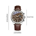 thumbnail image 3 of Men's Quartz Sports Watch, Casual Outdoor Business Leather Strap Watch, Lightweight PU+Plastic Material, Brown, Modern Stylish Timepiece, Comfortable Adaptive Fit, Ideal Birthday or Anniversary Gift, 3 of 6