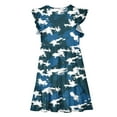 thumbnail image 4 of FamilyThread Girls Summer Camouflage Double Layer Dresses with Ruffle Short Sleeve Casual A-Line Swing Twirly School Sundress For 5-14Y, 4 of 8