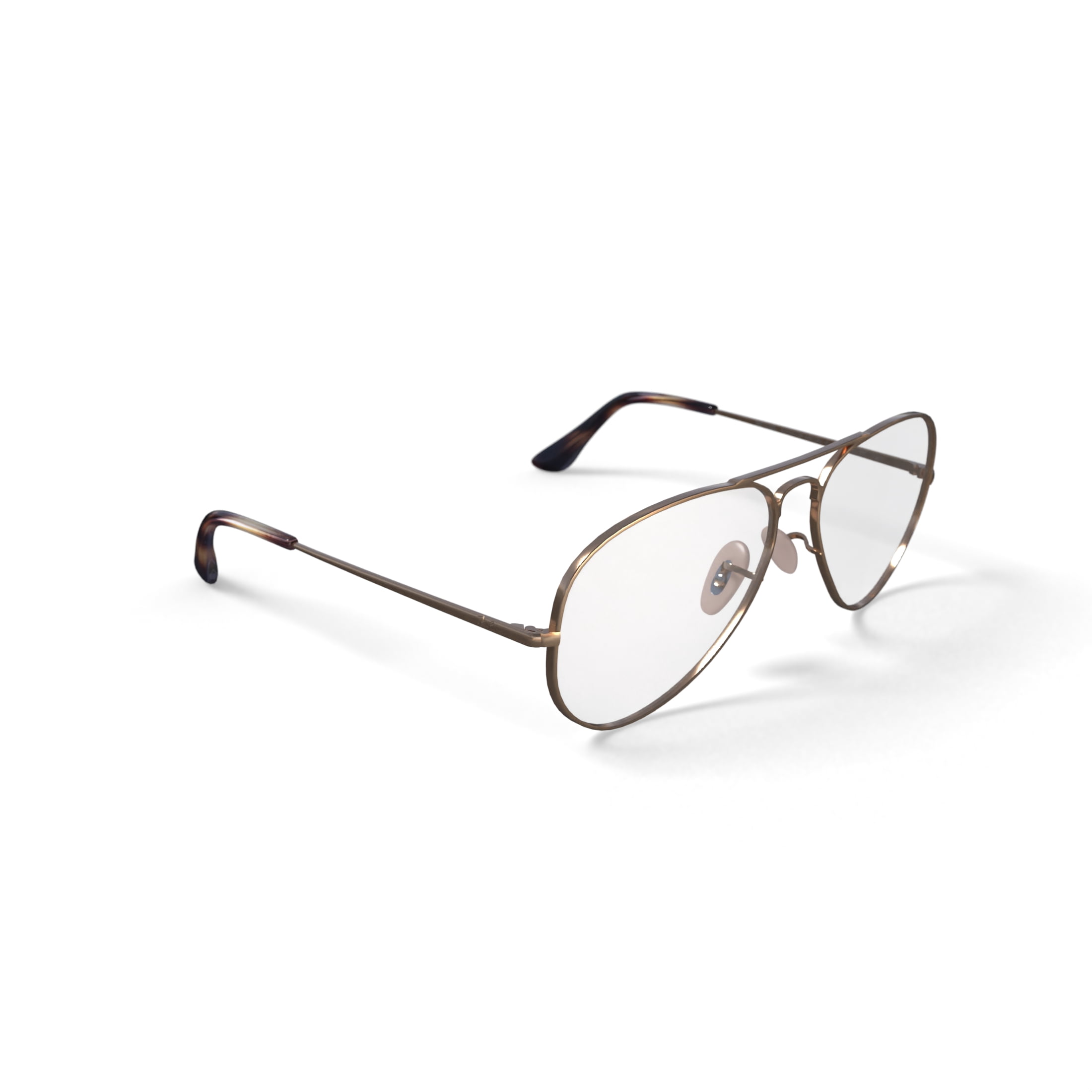 Ray-Ban Aviator Prescription Eye Glasses with Case, Size 58, Arista Gold Frames with Demo Lens