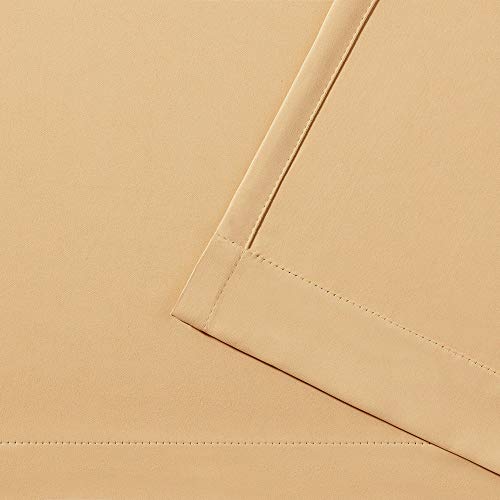 Exclusive Home Sateen Twill Woven Room Darkening Blackout Grommet Top Curtain Panel Pair, 52"x84", Sundress Yellow