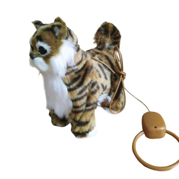 Juguete electrónico para gatos, regalo de cumpleaños para , juguete para gatos para niñas, bebés y Marrón Yuyangstore Gato robot de peluche
