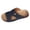 bleu, variante sur Sandales à Petit Talon Compensé pour Femmes, Confortables, Plates, à Enfiler, Bout Ouvert, Semelle Souple, Décontractées, Chaussures d'Été pour Robe, Noires, Taille 6
