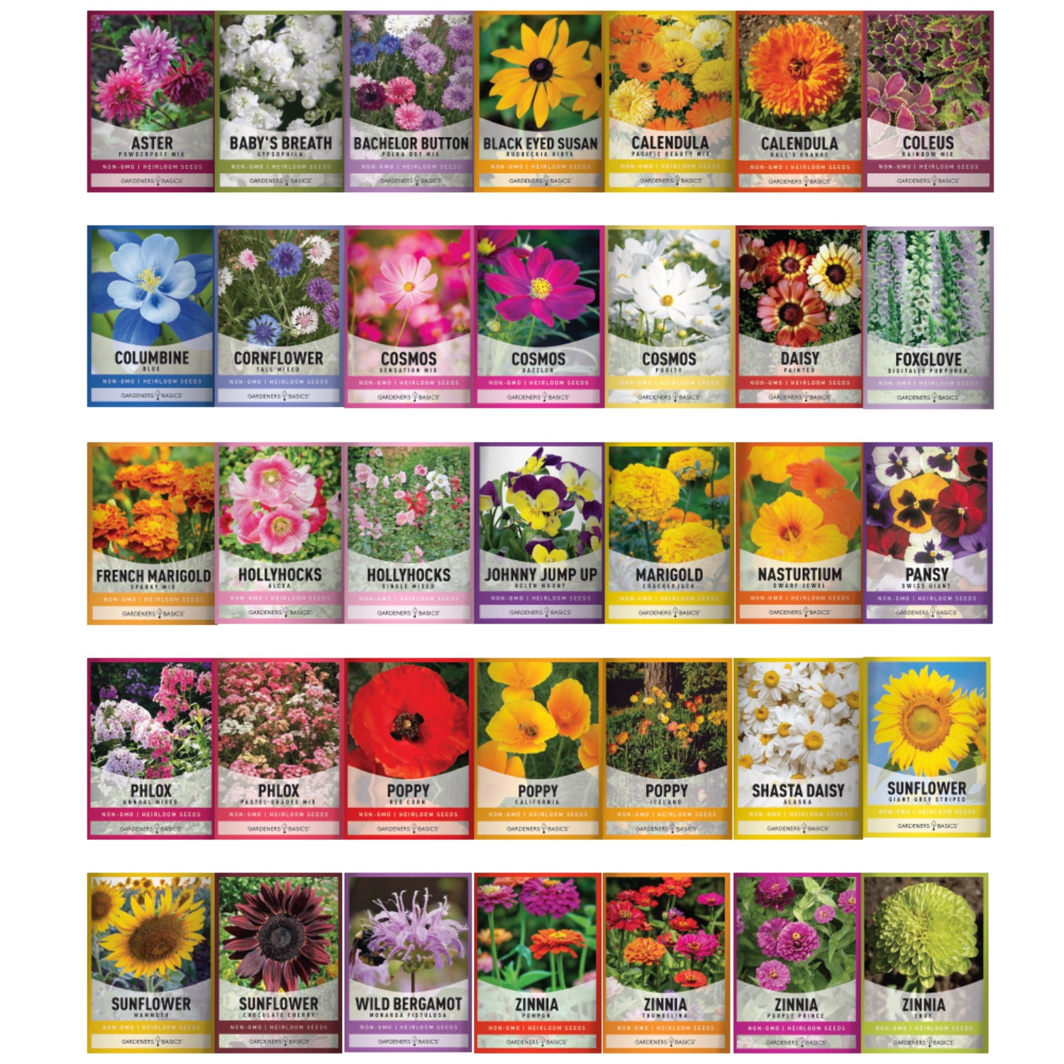Wildflower, Perennial,  Annual Flower Seed Kit | 35 Variety Pack