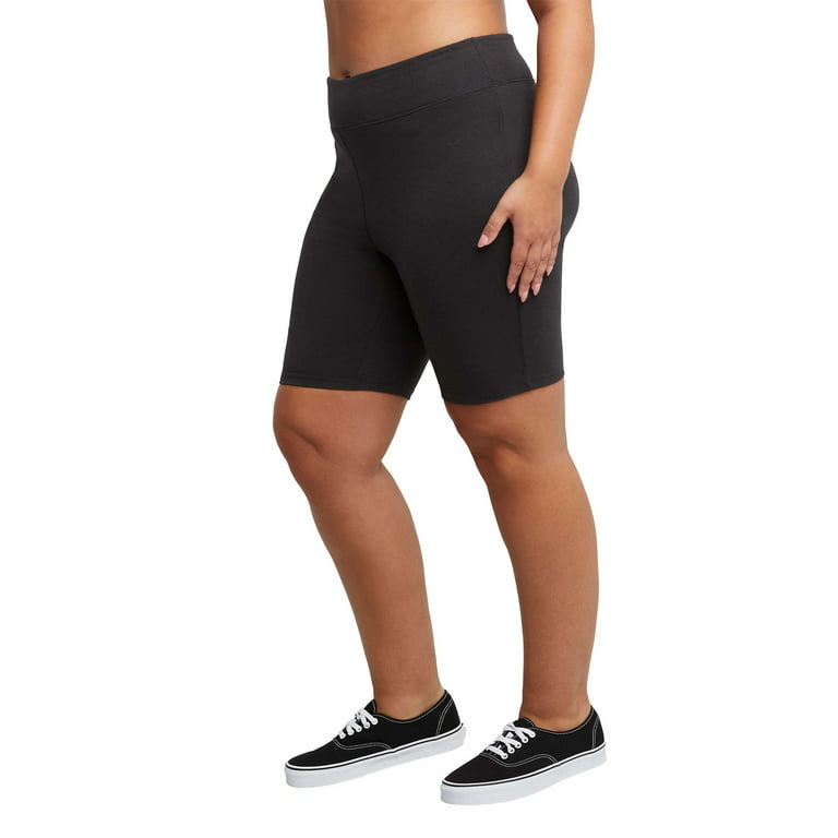 Just My Size Stretch Cotton Jersey Women's Bike Shorts - Black - 16