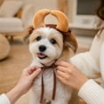 thumbnail image 4 of Small Dog Halloween, Cat Halloween, Pet Halloween Costumes, Horn Headwear Adjustable Plush Accessory for Halloween Party, 1 Pack, 4 of 5