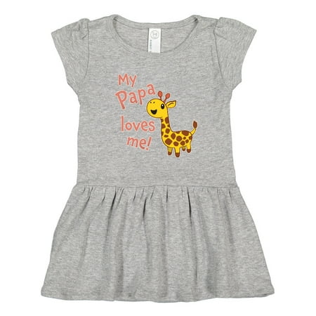 

Inktastic My Papa Loves Me- Cute Giraffe Gift Toddler Girl Dress