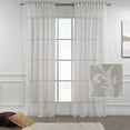 thumbnail image 2 of 3S Brother's White Lace Sheers Extra Long Floral Style Curtains Set of 2 Panels Rod Pocket & Back Tab Home Décor Window Custom Made Drapes 10-30 Ft. Long -Made in Turkey Each Panel (100"W x 144"L), 2 of 6