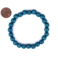 thumbnail image 2 of The Bead Chest Wood Stretch Bracelet, Aqua Blue - Stackable Beaded Jewelry, Unisex for Men & Women, 2 of 3