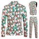 thumbnail image 5 of Traje navideño de 3 piezas para hombre, con estampado de copos de nieve y muñeco de nieve, traje informal de manga larga, chaqueta de un solo pecho, pantalones y chaleco, conjunto para Navidad, 5 of 5