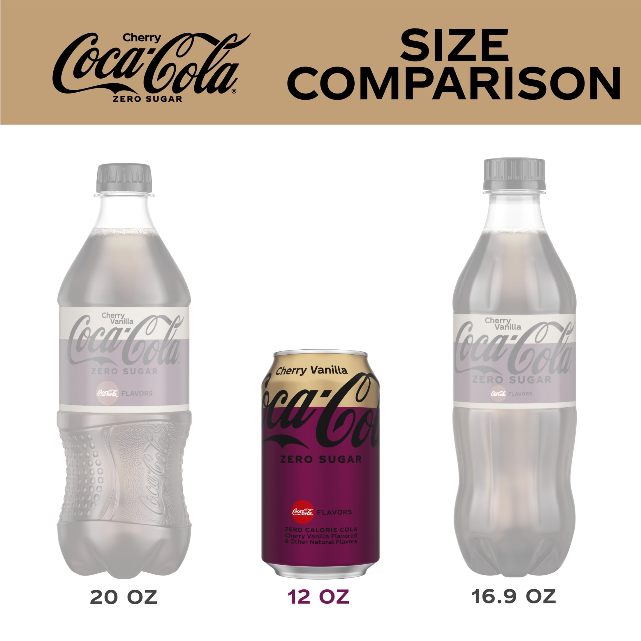 Coca-Cola Diet Zero Sugar Cherry Vanilla Soda Pop, 12 fl oz, 12 Pack Cans
