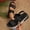 Black Wedge Shoes for Women, variant on CYMMPU Women's Rhinestone Two Strap Platform Sandals, Hook and Loop Slingback Open Toe Wedge Walking Shoes Black 42